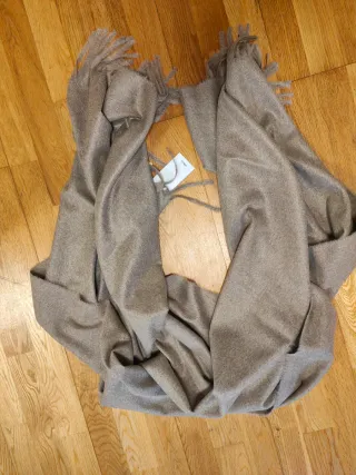 Bufanda Mango Beige/Marrón medio