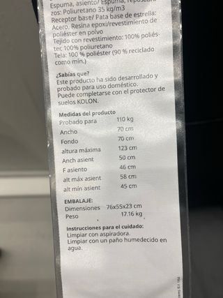 Silla giratoria de oficina IKEA MILLBERGET