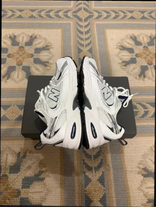 New Balance 530 Blancas Plata Azul Talla 38