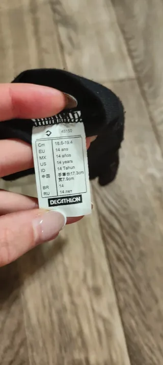 Guanti sportivi neri 14 anni bambina Kipsta