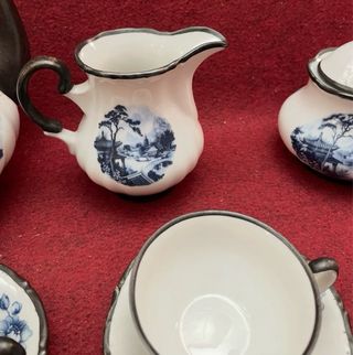 Antiguo Juego de café porcelana CC Alba Oviedo