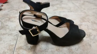 Sandalias de tacón negras mujer