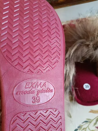 Pantofole rosse con pelliccia coy ote - 39