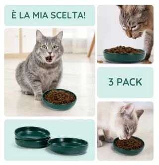 Set 3 Ciotole Ceramica Gatti
