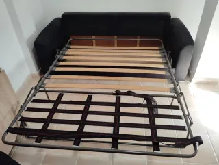 Sofá Cama Negro (gris oscuro) 2 Plazas Tela