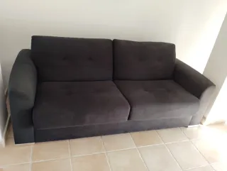Sofá Cama Negro (gris oscuro) 2 Plazas Tela