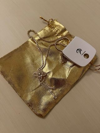 Collana con strass dorata e argentata