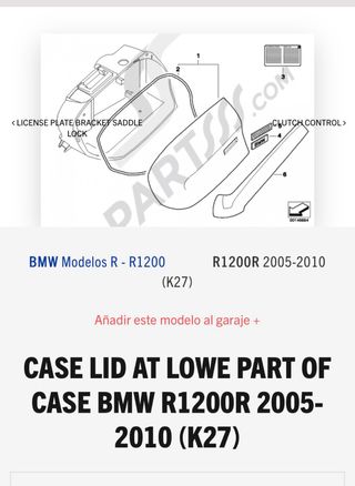 Tapa maleta BMW R1200R (K27) Izquierda Nueva