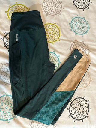 Leggings Domyos verdes y beige