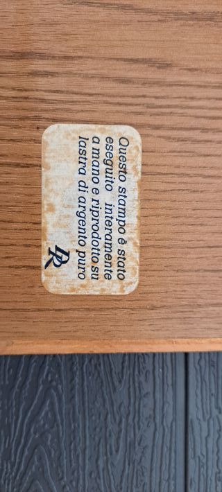 Quadretto vintage su lastra d'argento 14 x 1,5