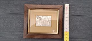 Quadretto vintage su lastra d'argento 14 x 1,5