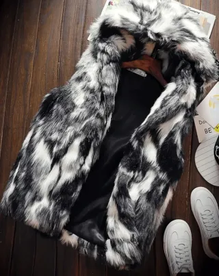 Gilet ecopelliccia cappuccio taglia L