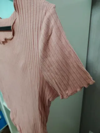 Body Manga Corta Rosa