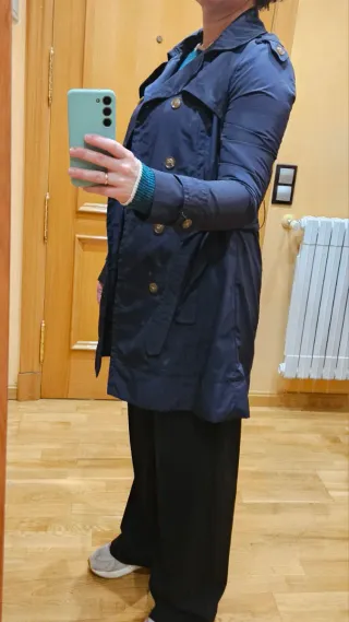 Gabardina Mango Azul Marino Talla M