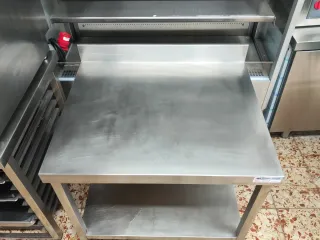 MESA ACERO INOXIDABLE CON ENTREPAÑO
