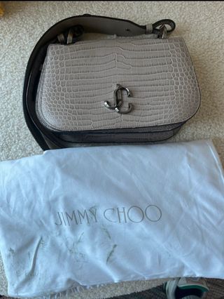Bolso Jimmy Choo Beige/Plata Cocodrilo