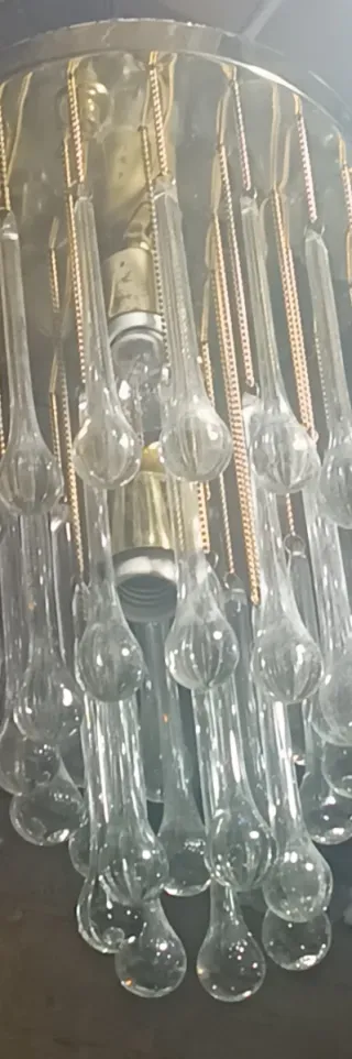 Lámpara vintage cristal y metal dorado