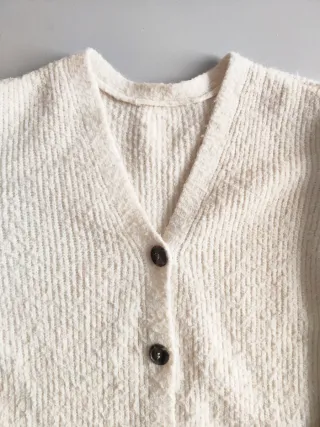 Cardigan lungo misto lana bianco panna