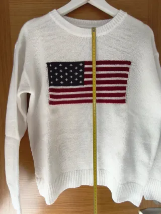 Jersey blanco mujer bandera USA