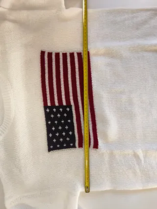 Jersey blanco mujer bandera USA