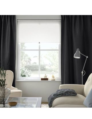 Cortinas IKEA GRIS Oscuro y Blanco