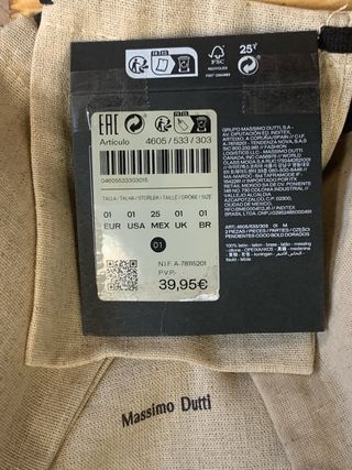 Pendientes Massimo Dutti Baño Oro