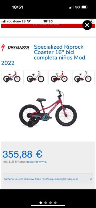 Specialized Riprock Coaster 16 bici niños