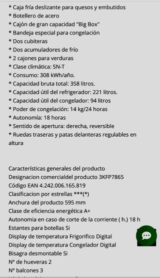 Frigorífico Balay Acero Inoxidable