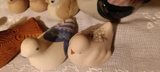 Lote de 13 figuras de pájaros decorativos