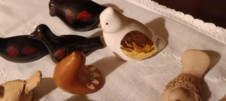 Lote de 13 figuras de pájaros decorativos