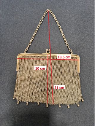 Bolso Malla Dorado Antiguo Siglo XIX