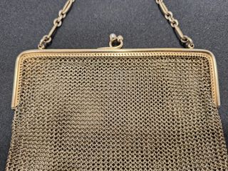 Bolso Malla Dorado Antiguo Siglo XIX