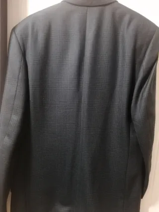 Americana cuadros azul y gris hombre