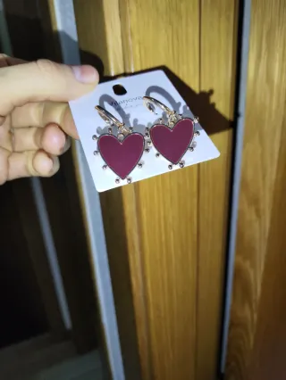 Pendientes Vilanova Corazón Oro granate