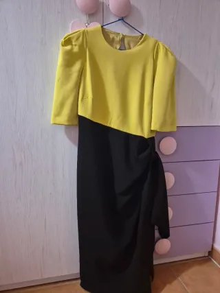 Vestido Vicky Berrocal Negro y Amarillo