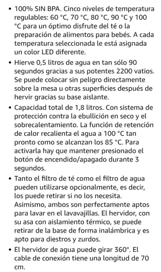Hervidor de agua TRESKO 1.8L nuevo