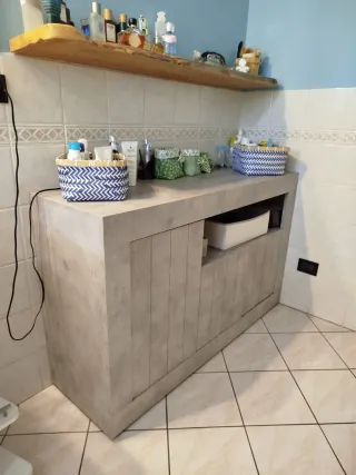Mobile contenitore legno grigio