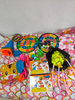 Lote juegos infantiles diana, patos de pesca