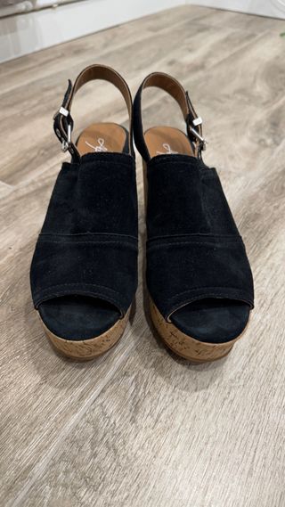 Sandalias Alpe Talla 38 Plataforma Negra