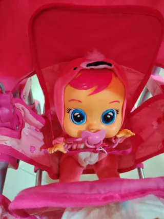 Carro de juguete gemelar rosa