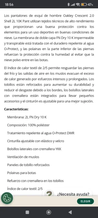 Pantalón esquí snowboard nieve Oakley