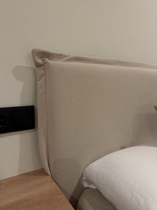 Cabecero beige tela cama 150cm