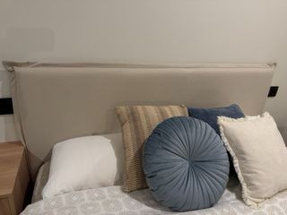 Cabecero beige tela cama 150cm