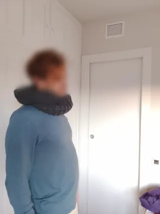 Bufanda lana gris enrollable