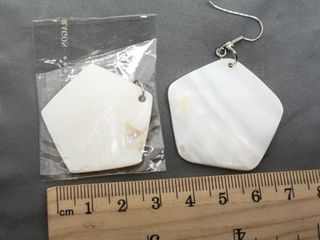 Pendientes Vintage Nácar Blanco Brillante