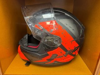 Casco Moto Integral LS2 Negro/Naranja, talla M