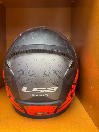 Casco Moto Integral LS2 Negro/Naranja, talla M