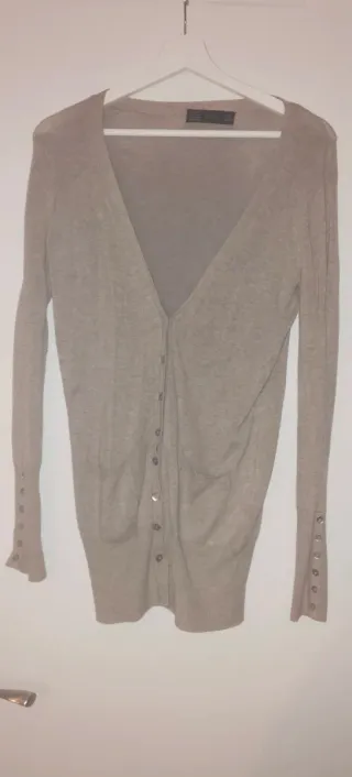 Chaqueta putno larga Zara beige Talla S