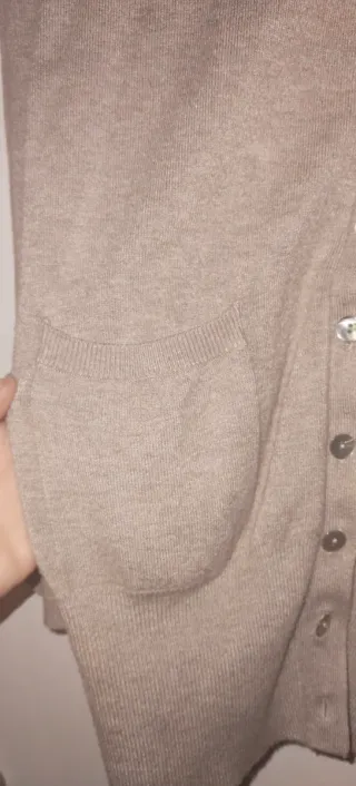 Chaqueta putno larga Zara beige Talla S