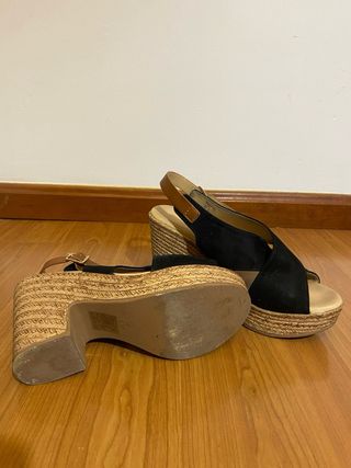 Sandalias Buenarotti tacón ante negro